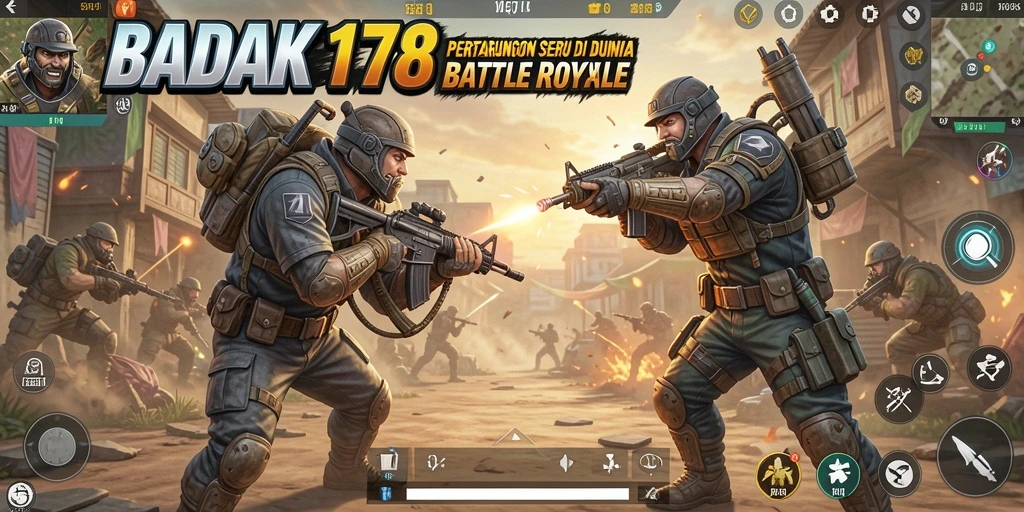 Tampilan seru gameplay Battle Royale BADAK178 dengan aksi mendebarkan.