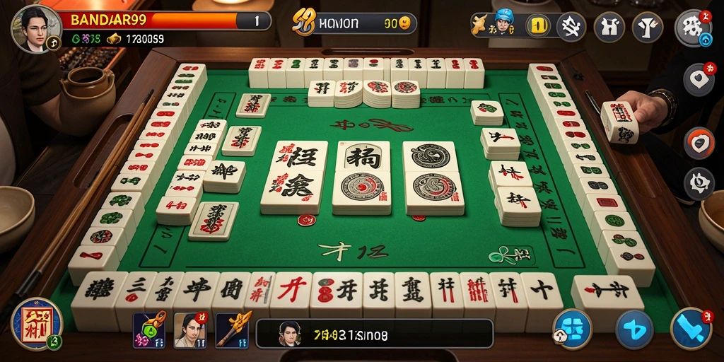 Screenshot BANDAR99 menampilkan gameplay Mahjong yang seru dan menantang.