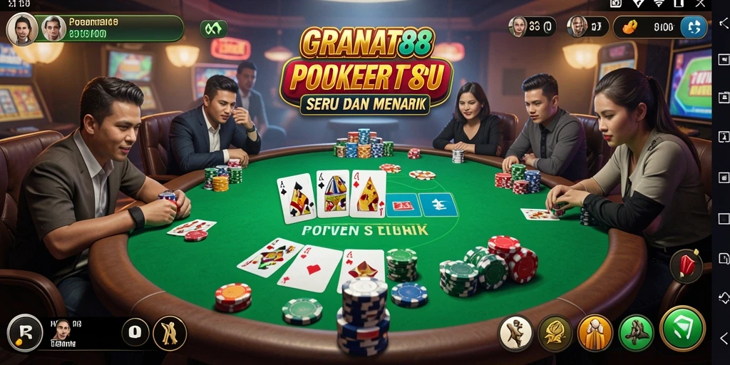 Tangkapan layar gameplay GRANAT88 menampilkan keseruan bermain poker.