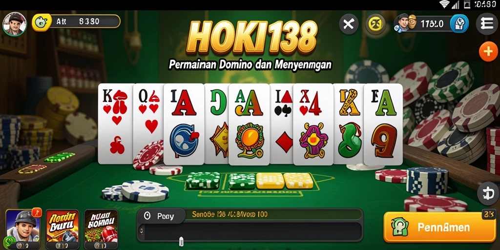 Screenshot HOKI138 menampilkan keseruan permainan Domino yang kompetitif.