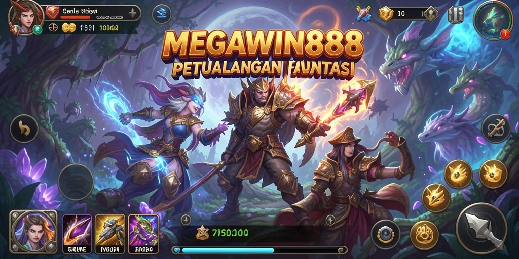Tangkapan layar utama MEGAWIN888 menggambarkan gameplay yang menakjubkan dalam petualangan.