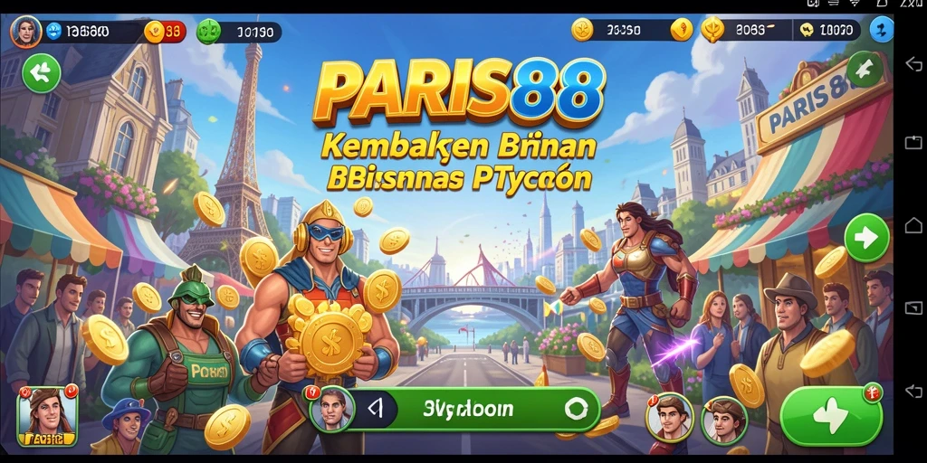 Screenshot gameplay PARIS88 menampilkan aksi seru dalam dunia Tycoon.