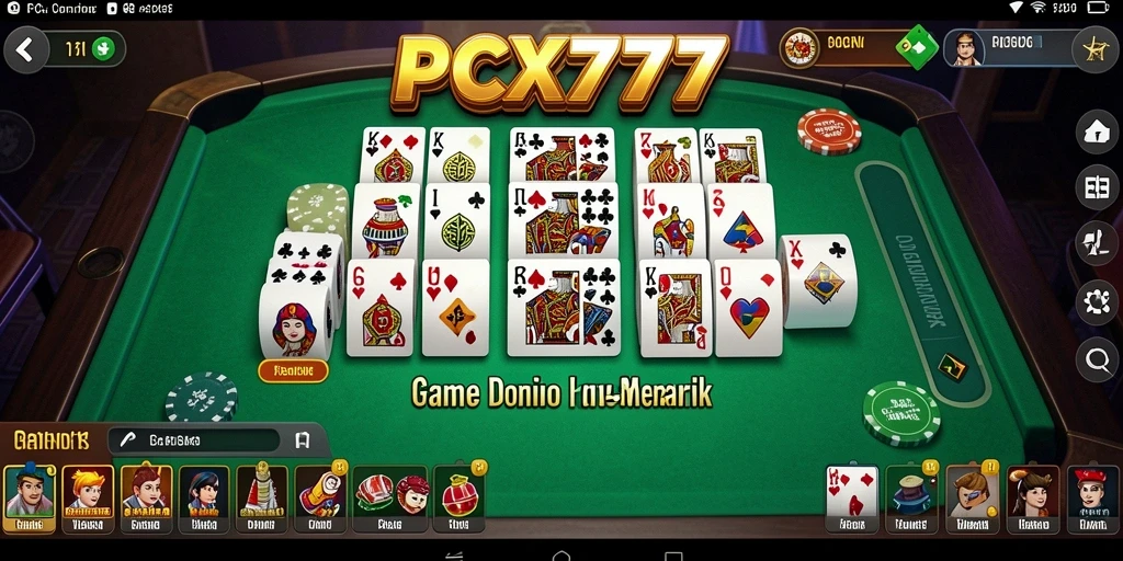 Tampilan gameplay seru dalam PCX777 dengan pertandingan domino yang menyenangkan.