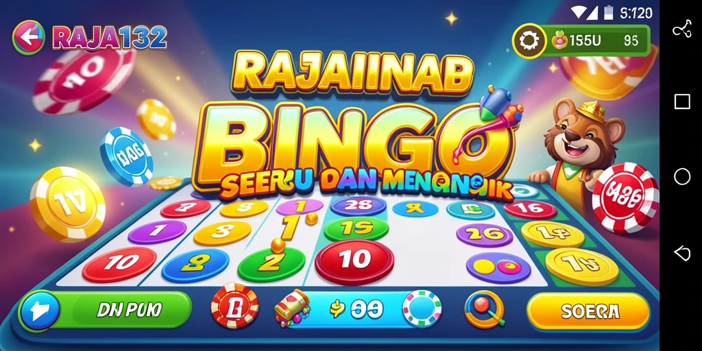 Tampilan gameplay Bingo yang penuh warna dan interaktif di RAJA132.