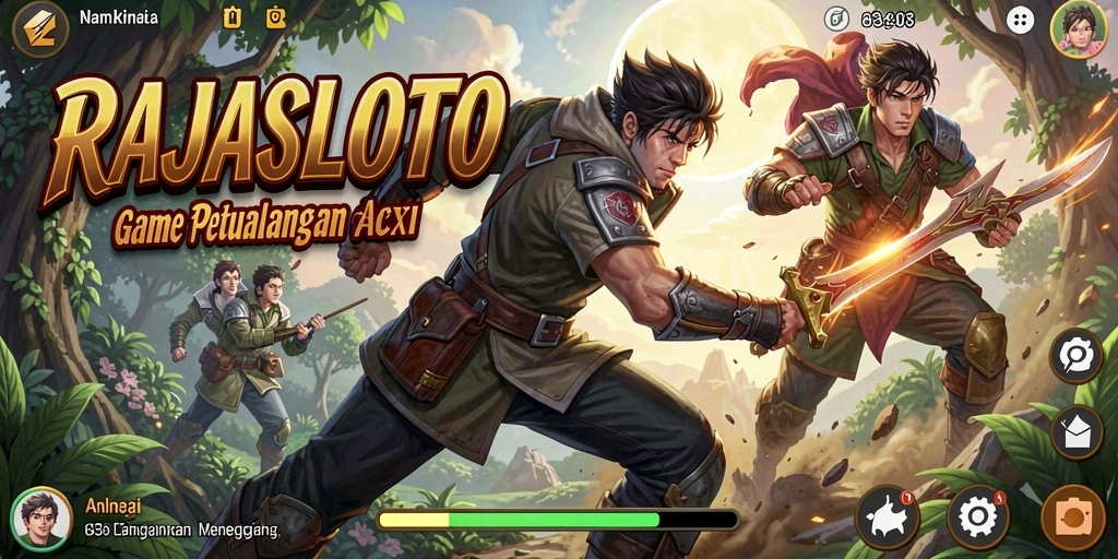 Tampilan menegangkan gameplay RAJASLOTO dengan aksi yang mendebarkan.