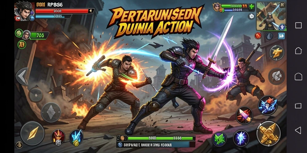 Tampilan gameplay intens dengan action yang mendebarkan.