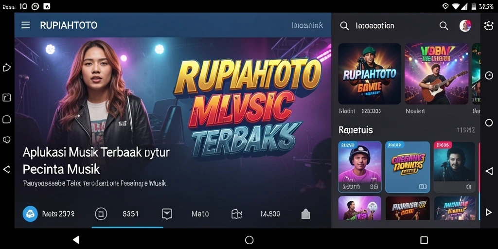 Tampilan gameplay RUPIAHTOTO dengan antarmuka musik yang menarik.